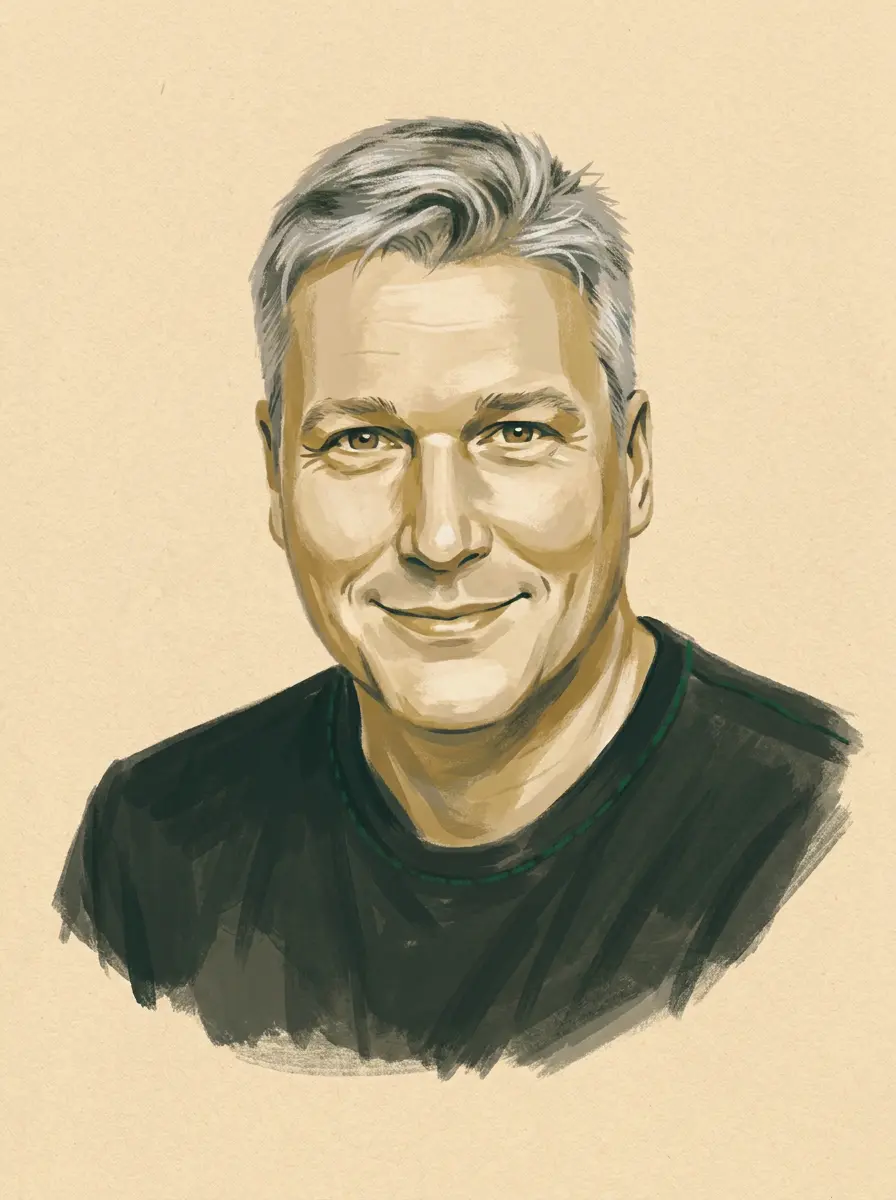 Gouache-Portrait: Martin Ehe, Geschäftsführer der pad Software GmbH