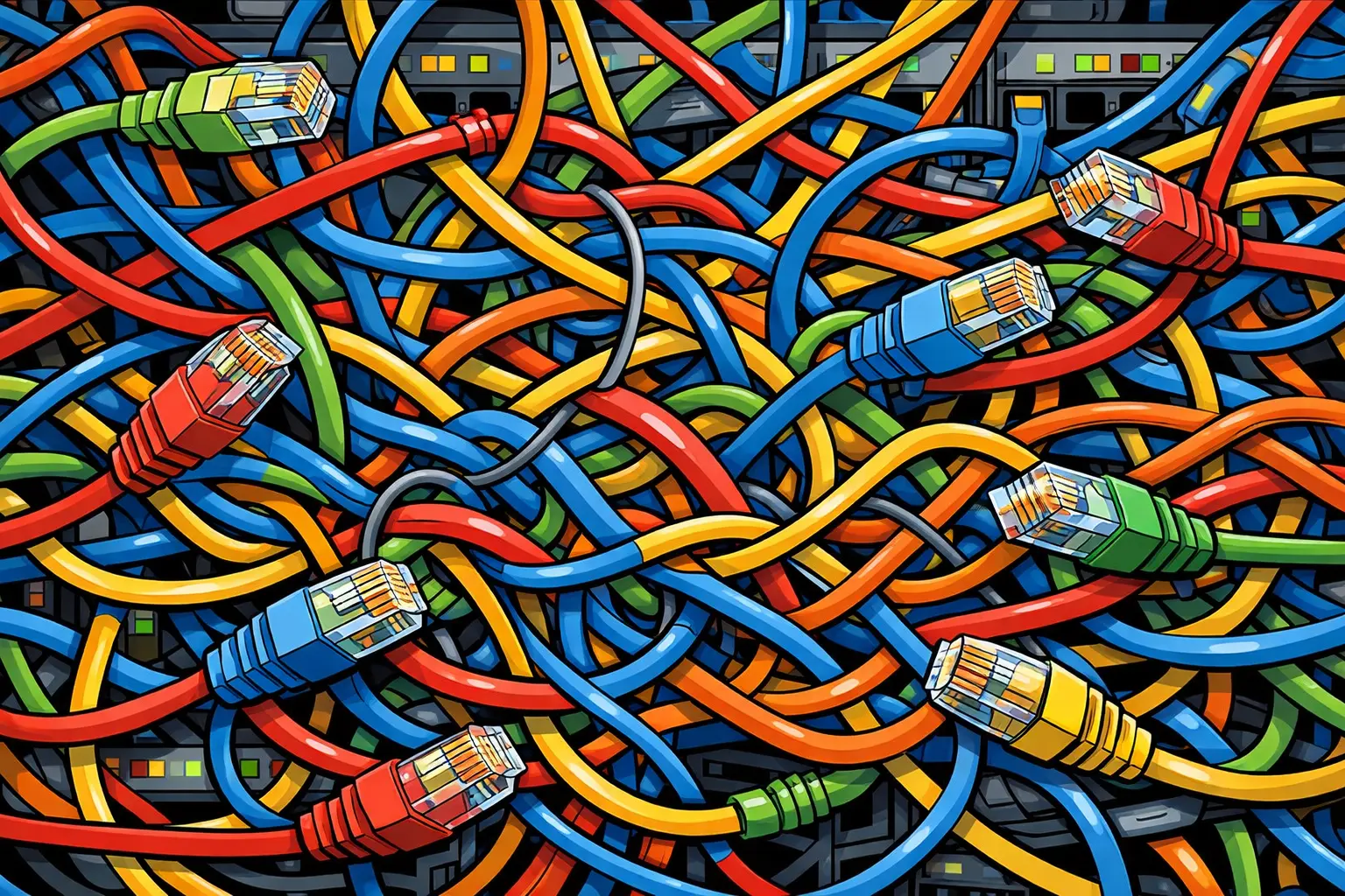 Netzwerkkabel Knäuel